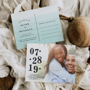 Carte Postale Faire-part Date de bulle   Photo Enregistrer la date