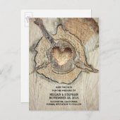 Carte Postale Faire-part Date de mariage à la campagne en bois rustique en  (Devant / Derrière)