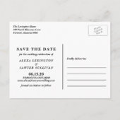 Carte Postale Faire-part Date de mariage découpée Photo verticale Enregistr (Dos)