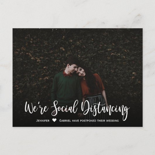 Carte Postale Faire-part Date de mariage reportée Photo simple (Devant)