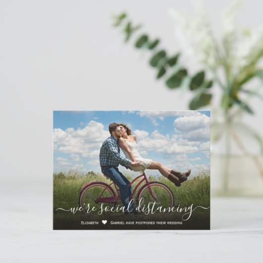 Carte Postale Faire-part Date de mariage reportée Photo simple (Debout devant)