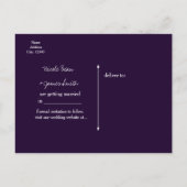 Carte Postale Faire-part Date de sauvegarde Bling Faux Diamant Violet & Arg (Dos)