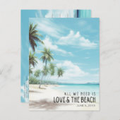 Carte Postale Faire-part Date de sauvegarde de mariage de destination plage (Devant / Derrière)