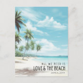 Carte Postale Faire-part Date de sauvegarde de mariage de destination plage (Devant)