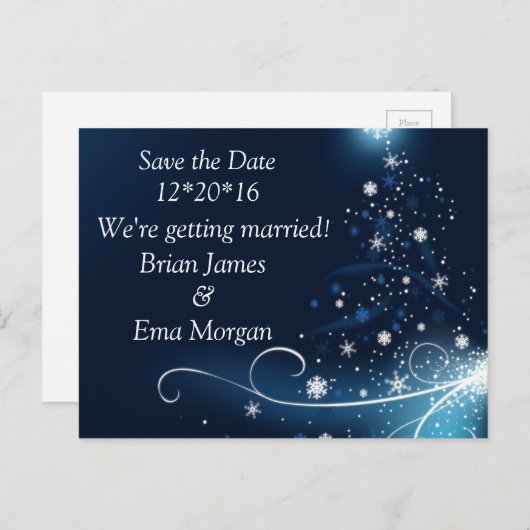 Carte Postale Faire-part Date de sauvegarde d'hiver (Devant / Derrière)