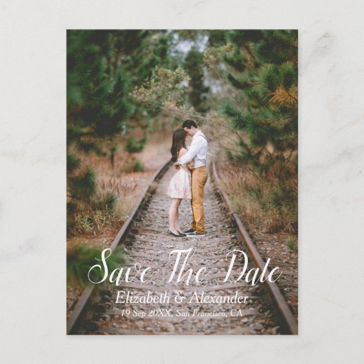 Carte Postale Faire-part Date d'enregistrement de la forêt rustique (Devant)