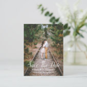 Carte Postale Faire-part Date d'enregistrement de la forêt rustique (Debout devant)