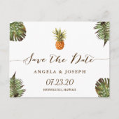 Carte Postale Faire-part Date limite de destination | Ananas tropical (Devant)
