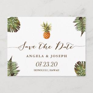 Carte Postale Faire-part Date limite de destination   Ananas tropical