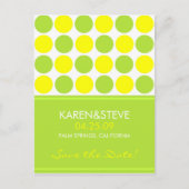 Carte Postale Faire-part Dates de sauvegarde vert citron et jaune (Devant)