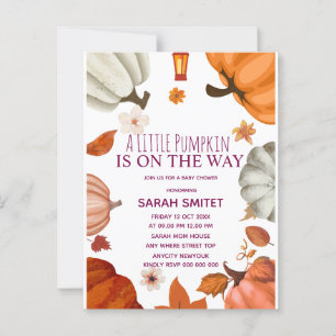 Carte Postale Faire-part de Baby Shower Citrouille, Un Petit Cit