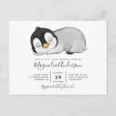 Carte Postale Faire-part de Baby Shower Manchot Mignon (Devant)