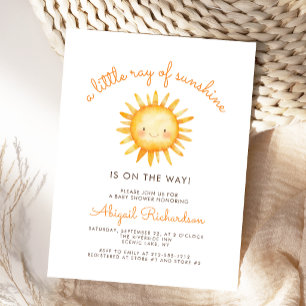 Carte Postale Faire-part de Baby Shower Mignon Petit Rayon de So