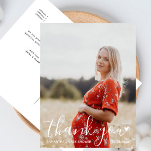 Carte Postale Faire-part de Baby Shower Moderne Remerciement Pho