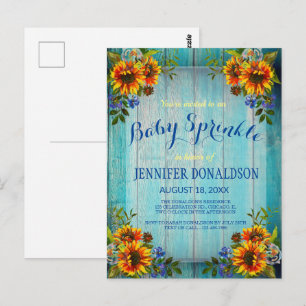 Carte Postale Faire-part de Baby Sprinkle Tournesol Bois de Gran