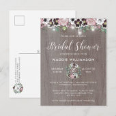 Carte Postale Faire-part de bains de mariage Bohème Bourgogne Ro (Devant / Derrière)