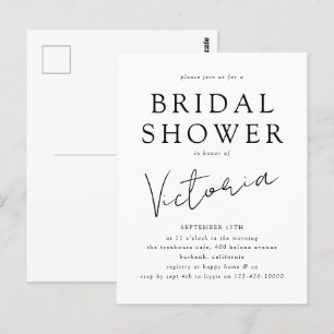 Carte Postale Faire-part de bains de mariage de style minimalist