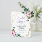 Carte Postale Faire-part de bapteme floral bohème aquarelle (Debout devant)