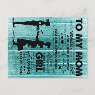 Carte Postale Faire-part De Belles Citations À Ma Mère Cadeau pour mère