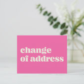 Carte Postale Faire-part de changement d'adresse rose chaud mini (Debout devant)