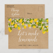 Carte Postale Faire part de changement de date de mariage Rustic (Devant / Derrière)