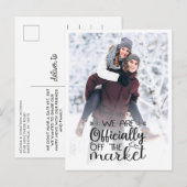 Carte Postale Faire-part de code qr fiançailles hors du marché (Devant / Derrière)