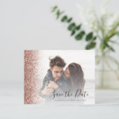 Carte Postale Faire part de date de mariage avec bordure paillet (Debout devant)