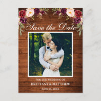 Faire part de date de mariage en bois rustique ave
