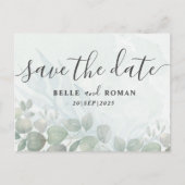 Carte Postale Faire part de date de mariage Éucalyptus rustique (Devant)