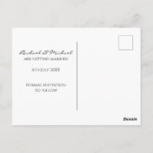 Carte Postale Faire-part de date de mariage personnalisé avec ph (Dos)