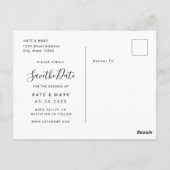 Carte Postale Faire part de date de photo de script de main mode (Dos)