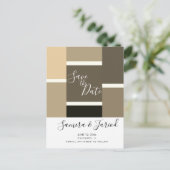 Carte Postale Faire part de date de sauvegarde Tons Marron Blocs (Debout devant)