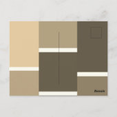 Carte Postale Faire part de date de sauvegarde Tons Marron Blocs (Dos)