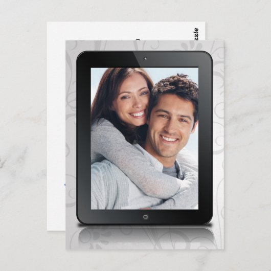 Carte Postale Faire-part de date mariage (Devant / Derrière)