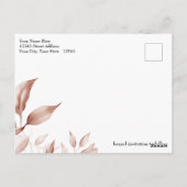 Carte Postale Faire part de date moderne avec feuille de terre c (Dos)