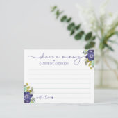 Carte Postale Faire Part de Décès Fleurs Élégantes Script Funéra (Debout devant)