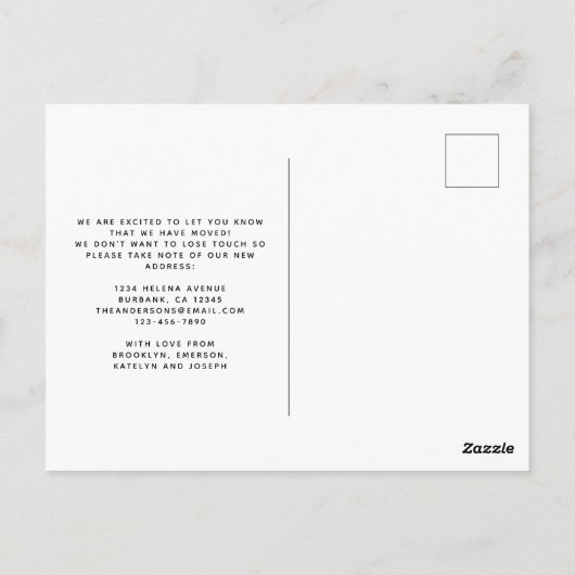 Carte Postale Faire-part de déplacement Cactus Hérison (Dos)