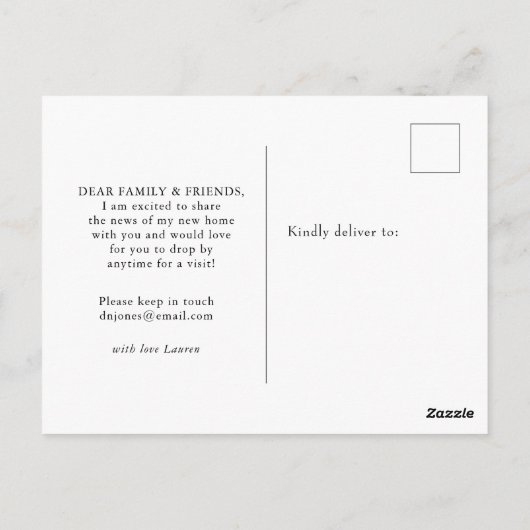 Carte Postale Faire-part de déplacement de bocal à gingembre ble (Dos)