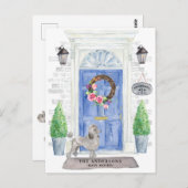 Carte postale Faire-part de déplacement de caniche (Devant / Derrière)