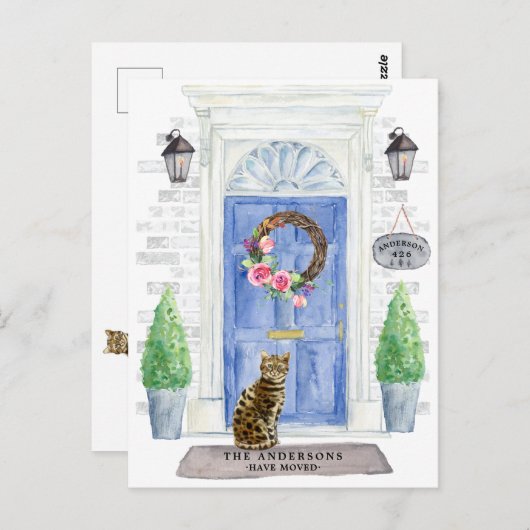 Carte postale Faire-part de déplacement de chats d (Devant / Derrière)