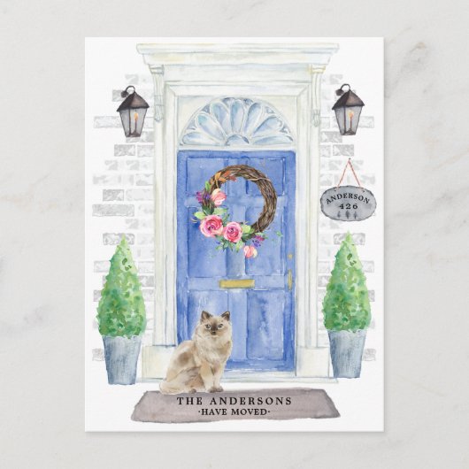 Carte postale Faire-part de déplacement de chats R (Devant)