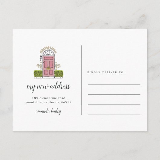 Carte postale Faire-part de déplacement de porte r (Dos)