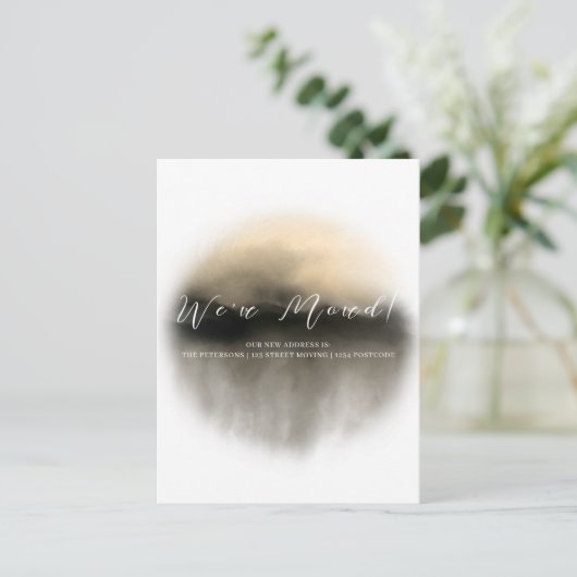 Carte Postale Faire-part de déplacement de script Abstrait or (Debout devant)