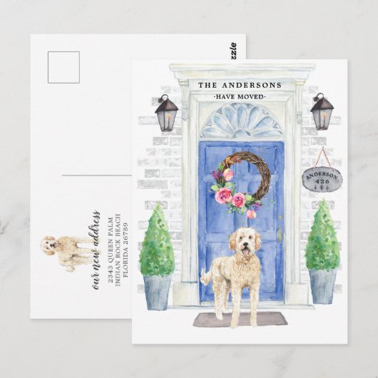 Carte postale Faire-part de déplacement Doodle d'o (Devant / Derrière)