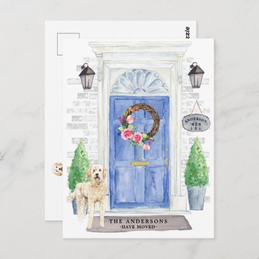 Carte postale Faire-part de déplacement Doodle d'o (Devant / Derrière)