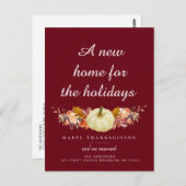 Carte Postale faire-part de déplacement du bon thanksgiving d'au (Devant / Derrière)