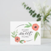 Carte Postale Faire-part de déplacement du pavot d'aquarelle (Debout devant)