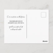 Carte Postale Faire-part de déplacement du tournesol de vache à  (Dos)