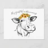 Carte Postale Faire-part de déplacement du tournesol de vache à  (Devant)