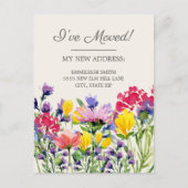 Carte Postale Faire-part de déplacement Fleurs sauvages jaunes v (Devant)